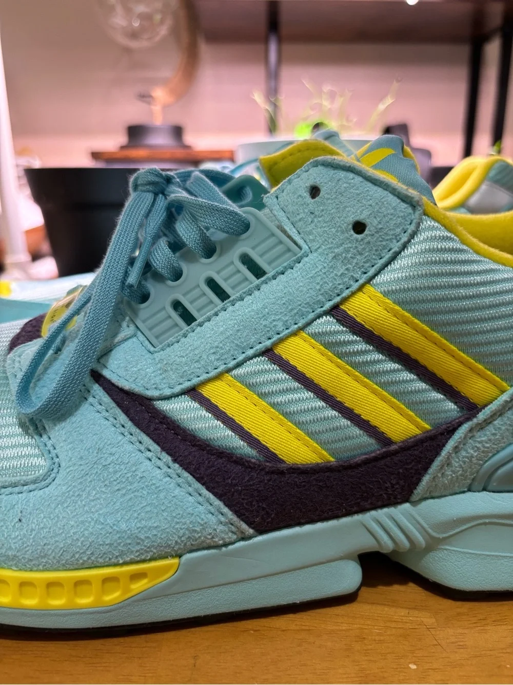 adidas TORSION ZX 8000 Aqua Teal and Yellow Runner Sneakers men’s.